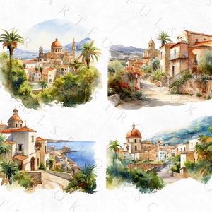 Clipart de limón en acuarela, clipart de fruta, paquete PNG de limón picante, corona de limón en acuarela, azulejo mediterráneo, italiano, uso comercial imagen 9