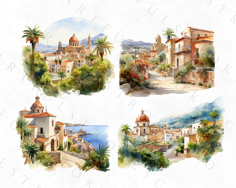 Clipart de limón en acuarela, clipart de fruta, paquete PNG de limón picante, corona de limón en acuarela, azulejo mediterráneo, italiano, uso comercial imagen 9