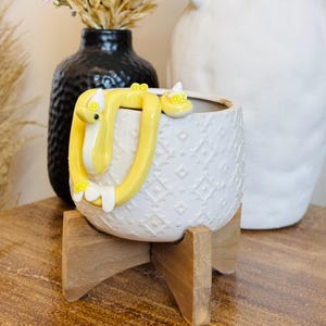 Lemon Meringue Snake Pot Perch - Plant Pot Decoration