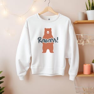 Raoarr! Bear Graphic Crewneck Sweatshirt: Cozy Unisex Apparel