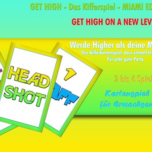 Get High Das Kifferspiel ! Miami Edition Das Original !, Kartenspiel,Geschenkidee,Partyspiel, Erwachsene,