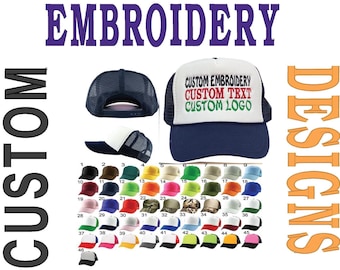 Trucker Hat, Custom Trucker Hat, Any Picture, Custom Logo, Custom Design, Custom Picture Custom embroidery E,BROIDERY