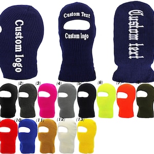 skimasker met tekst, borduursel met aangepast logo, elk aangepast logo-borduurwerk, aangepaste tekstborduurwerk, skimasker met één gat, aangepaste tekst,