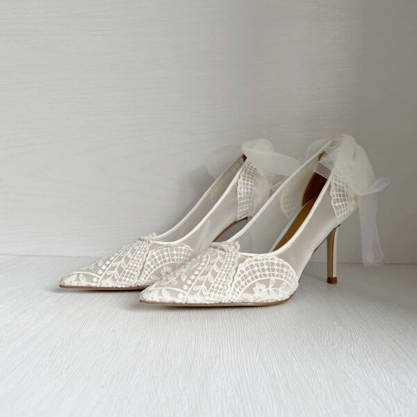 Lace Wedding Shoes - Etsy UK