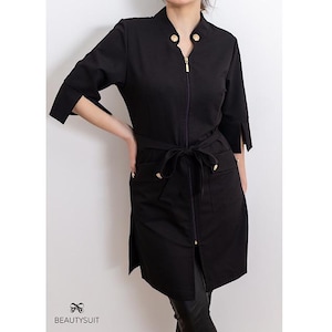 Túnica de mestre de beleza, uniforme de SPA, túnica de esteticista, uniforme de beleza, túnica de beleza, uniforme de salão, uniforme de esteticista, roupa de trabalho de esteticista