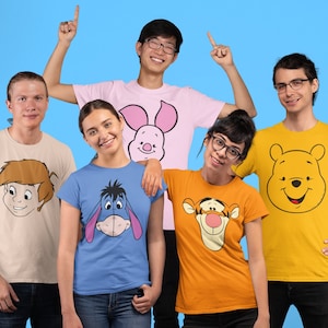 Winnie The Pooh Costume Shirt, Pooh Halloween Costumes Matching Family Group Shirt, Tiger Piglet Eeeyore Pooh Costume Shirt, Halloween Group