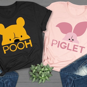 Disney Piglet and Pooh Couple Shirt, Winnie The Pooh Shirt, The Pooh Shirt, Winnie The Pooh Family, The Pooh And Friends Shirt, Disney Trip