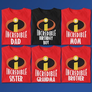 The Incredibles Birthday Shirts, Incredibles Family Shirts, Incredibles Birthday Party Family Shirts, Disney Incredibles Birthday Shirts