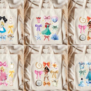 Princess Coquette Tote Bag, Custom Disney Princess Tote Bag, Disney Princess Squad, 2025 Disney Tote Bag, Disney Princess Tote Bag