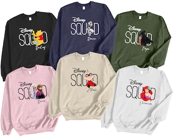 Disney Squad Sweatshirt, Disney Custom Sweatshirt, Disney Characters Sweater, Disneyland Trip Sweater, Mickey and Friends Sweater
