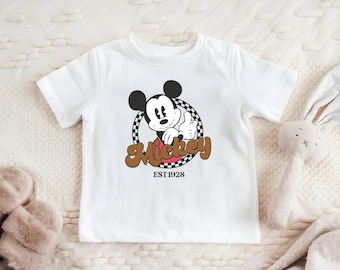 Vintage Mickey EST Toddler Shirt, Mickey Shirt, Disney Kids Tee, Mickey Baby Bodysuit, Retro Mickey Kids Shirt, Disney Vintage Shirt
