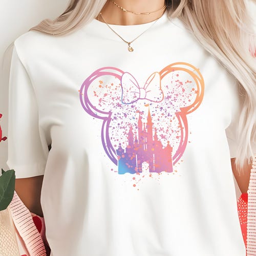 Camiseta pintada del Castillo de Disney, Camiseta Disney de acuarela, Camiseta para viaje familiar, Regalo de vacaciones para niña, Castillo de Disney, Camiseta familiar de Disney, Viaje de niñas