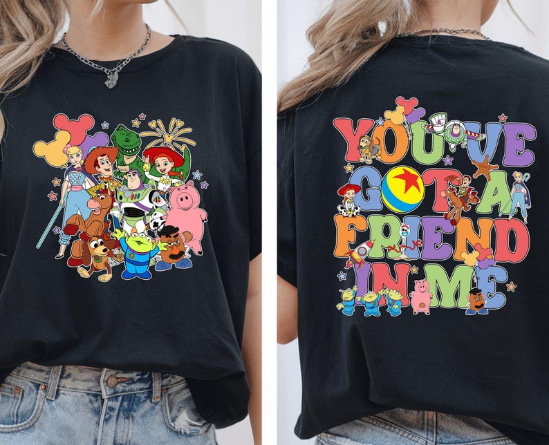 Camiseta "Tienes un amigo en mí", Camiseta de personajes de Toy Story, Camiseta de Disney Toy Story, Camiseta de Buzz Lightyear, Camiseta de la amistad de Disney imagen 4