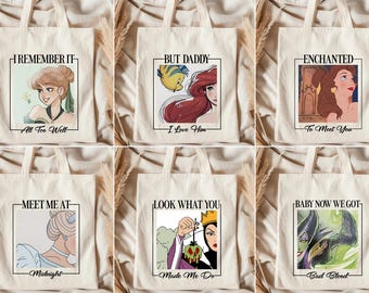 Meet Me At Midnight Tote Bag, Disney Princess Tote,  Disney Cute tote bag, Disney tote bag, Disney Trip Tote Bag