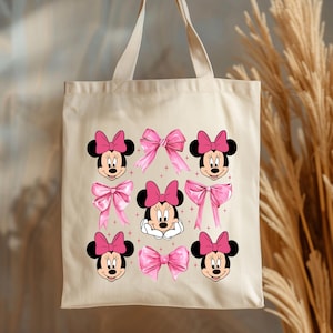 Coquette Minnie Mouse Tote Bag Tote Bag, Coquette Disney Tote, Minnie Tote, Cute Coquette Tote Bag, Disney Tote Bag, Minnie Mouse Bag