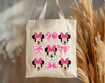Coquette Minnie Mouse Tote Bag Tote Bag, Coquette Disney Tote, Minnie Tote, Cute Coquette Tote Bag, Disney Tote Bag, Minnie Mouse Bag