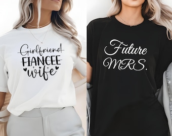 Girlfriend Fiancée Wife Shirt, Just Married Tee, Wifey Shirt, Fiancé Gift, Honeymoon Shirt, Christmas Gift for Wife, 2nd Anniversary Gift