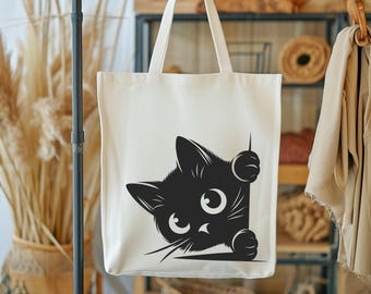 Cute Cat Tote Bag, Funny Cat Tote Bag, Gift Tote Bag, Cat Tote Bag, Cat Lover Gift, Cute Tote Bag, Canvas Bag, Aesthetic Bag, Cat Mom Tote