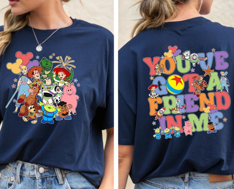 Camiseta "Tienes un amigo en mí", Camiseta de personajes de Toy Story, Camiseta de Disney Toy Story, Camiseta de Buzz Lightyear, Camiseta de la amistad de Disney imagen 3