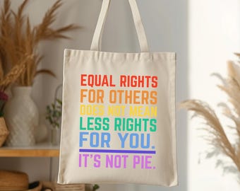Equal Rights Tote Bag, Pride Tote Bag, Pride Month Tote Bag, Shoulder Tote Bag, Canvas Bag, Casual Canvas Tote, LGBTQ Justice Tote Bag