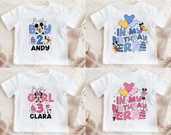 Mickey And Minnie Birthday Shirt, Custom Birthday Shirt, Mickey Birthday Boy Shirt, Disney In My Birthday Era Shirt, Birthday Family Shirt