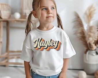 Custom Name Retro Shirt, Personalized Kids Shirt, Custom Name Girl Tee, Custom Boy Tee, Personalized Girl Name Shirt, Custom Boy Girl Shirt
