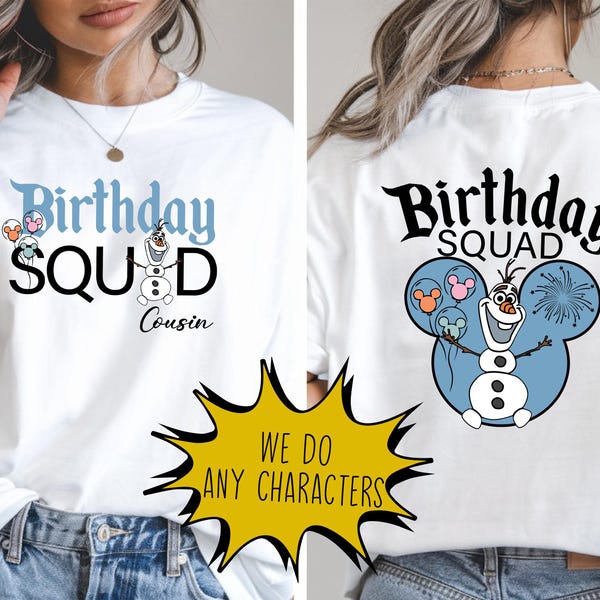 Disney Birthday Squad Shirt, All Character Tee, Disneyland Birthday Outfit, Magic Kingdom Shirt, Birthday Girl Boy Sweatshirt, Disney Trip