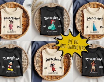 Retro Disneyland 1955 Shirt, Disney EST Shirt, Mickey & Friends Shirt, All Characters Shirt, Family Matching Shirt, Disney Group Shirt