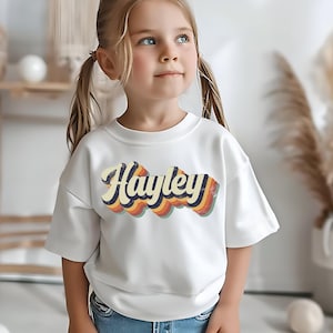 Custom Name Retro Shirt, Personalized Kids Shirt, Custom Name Girl Tee, Custom Boy Tee, Personalized Girl Name Shirt, Custom Boy Girl Shirt