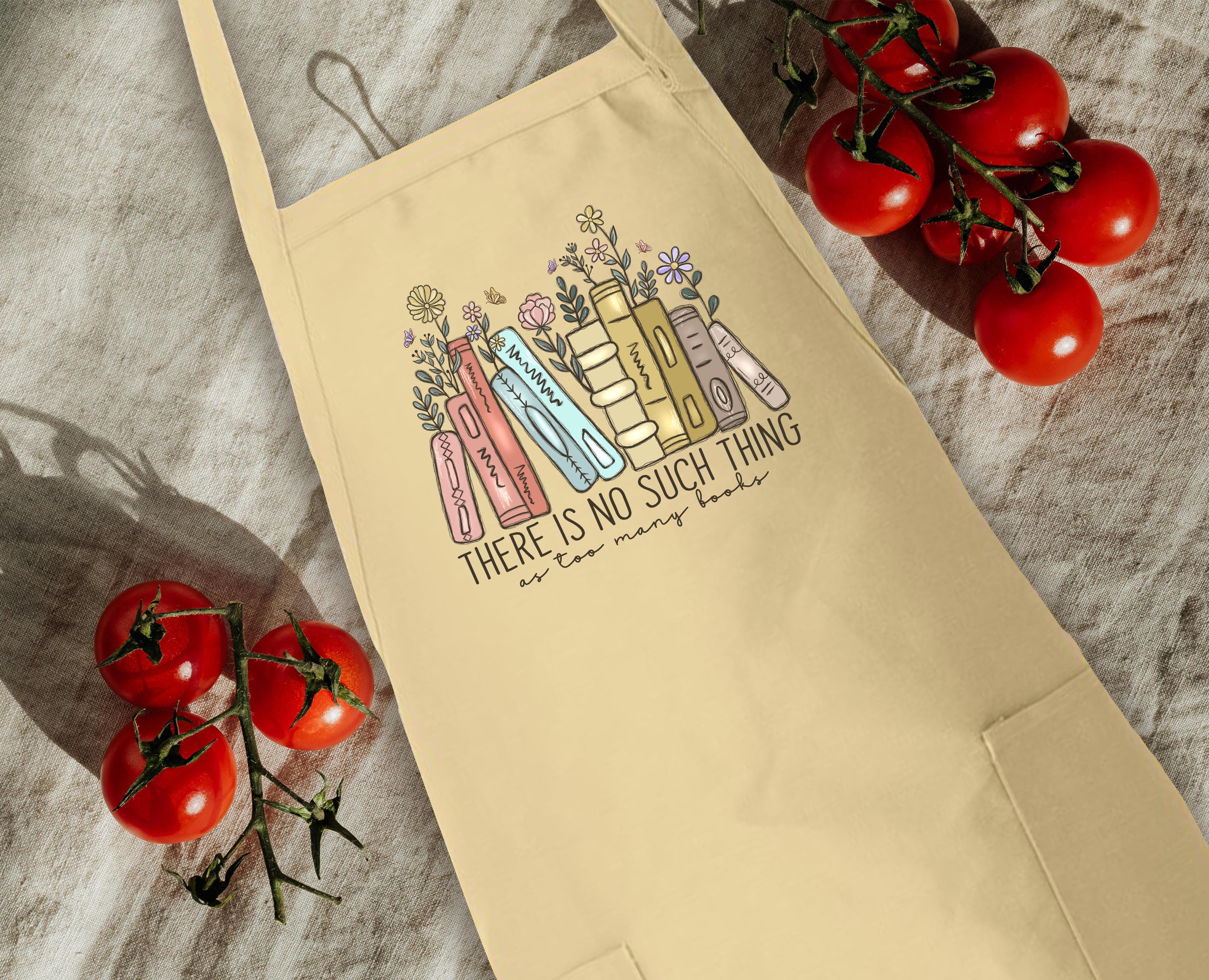 Too Many Books Apron, Perfect for Book Lovers, Reading Enthusiasts ...