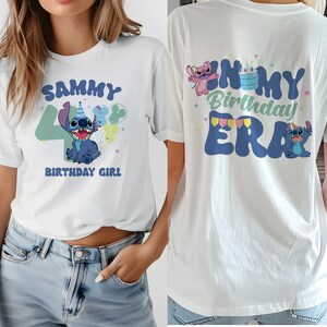 Stitch Shirt, Disney Tee, Disney Stitch Shirt, Angel Shirt, Kids Birthday Shirt, Birthday Girl Shirt, Birthday Boy , Custom Birthday Shirt image 1