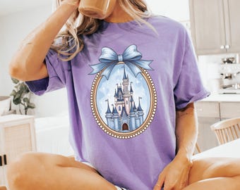 Comfort Colors® Disney Castle Coquette Shirt, Magic Kingdom Shirt, Watercolor Magic Kingdom, Princess Castle Tee, Disney Kids