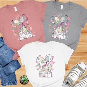 Disney Minnie Castle Shirt, Magical Castle Shirt, Disney Watercolor Castle Tee, Disneyland Shirt, Minnie Ears tee,  Disney Family Shirt