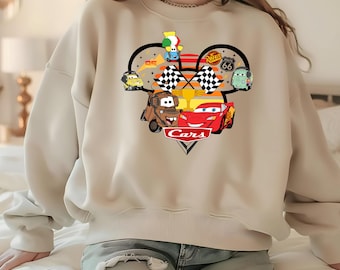 Disney Cars Sweatshirt, Lightening McQueen Sweater, Cars Movie, Cars McQueen and Friends Hoodie, Tow Mater Sweater, Kids Disney Sweater