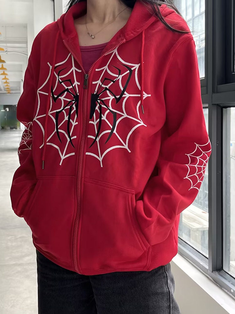 Spiderman zip up hoodie - Etsy Polska