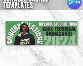 Decoração para a formatura da turma de 2026 (modelo editável DIY não profissional do Canva, download instantâneo, guia passo a passo incluso)