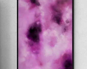 Abstract Purple Watercolor Art Print, Modern Home Decor (Digital Download)