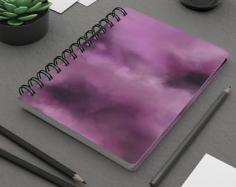 Spiral Bound Journal, Watercolor Dreamy Design, 150 Lined Pages