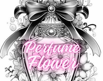 25 grayscale Coloring PDF, images of perfume flowers
