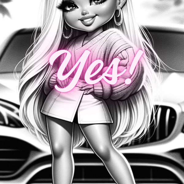 22. Grayscale coloring PDF images of my yes! girls what fun they’re going to be to color and bring to life.