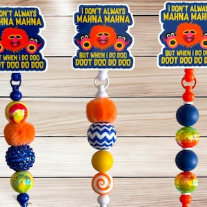 Funny Mahna Mahna Badge Reel, Retro Puppet Band Monster Inspired Retractable ID Holder, Cute Nurse Badge Clip, Office Humor Accessory