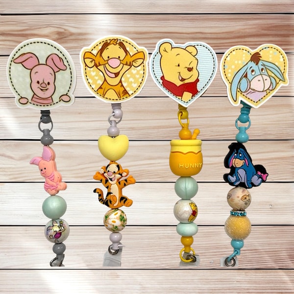 Honey Bear & Friends Beaded Badge Reels