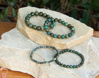 Africa Turquoise Bracelet | Gemstone for Manifestation | Elastic Bracelet | Beaded Accessory | 4 mm, 6 mm, 8 mm, 10 mm Beads