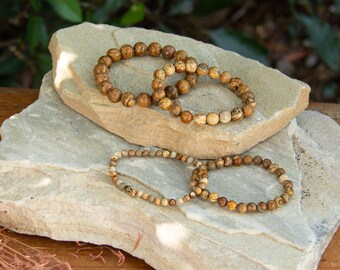 Picture Jasper Gemstone Bracelet | Beaded Crystal Accessory