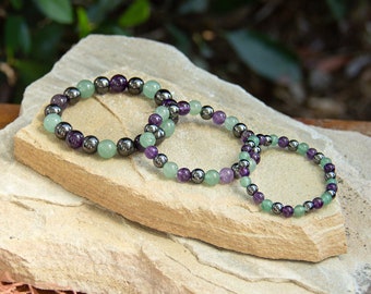 Empath Protection Bracelet | Amethyst, Hematite, Aventurine Gemstone