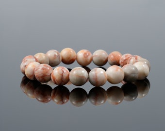 Red Web Jasper Bracelet | Beaded Gemstone, Courage Stone