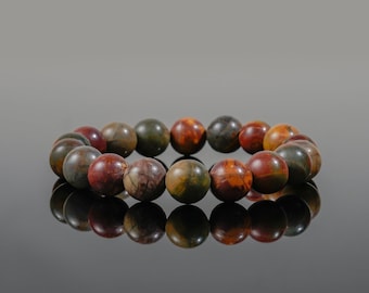 Red Line Jasper Bracelet | Gemstone Beaded Accessory