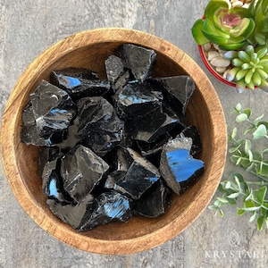 Natural Raw Stone Black Obsidian | Bulk Gemstone | Gemstone for Protection | Premium Grade Rough Stone