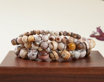 Australian Zebra Jasper Bracelet | Gemstone Beaded Accessory