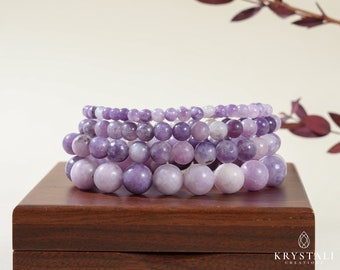Lepidolite Bracelet | Purple Mica Gemstone, Stability Accessory